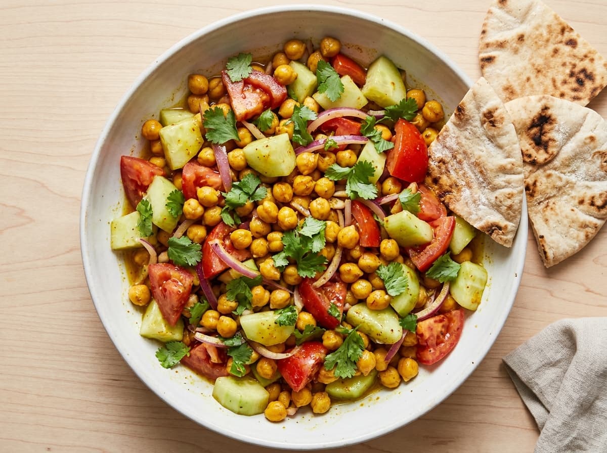 Spiced Chickpea & Tomato Salad - indian dinner recipe