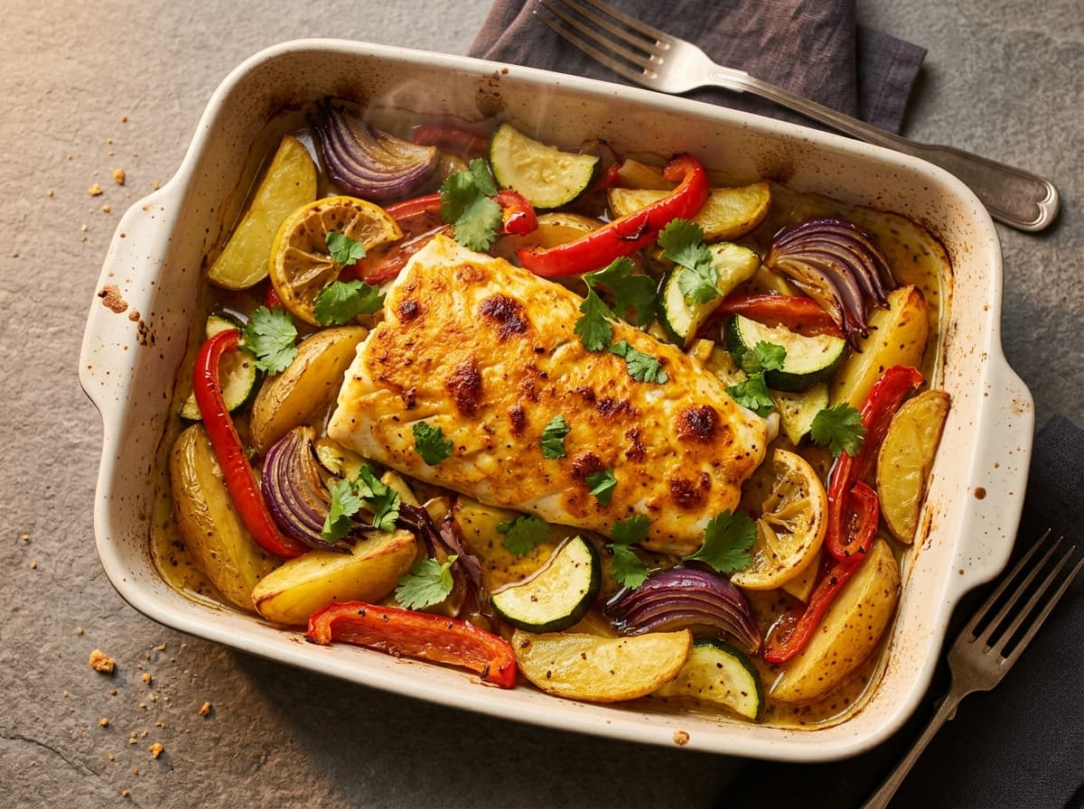 Spiced Cod & Lemon Vegetables - indian dinner recipe