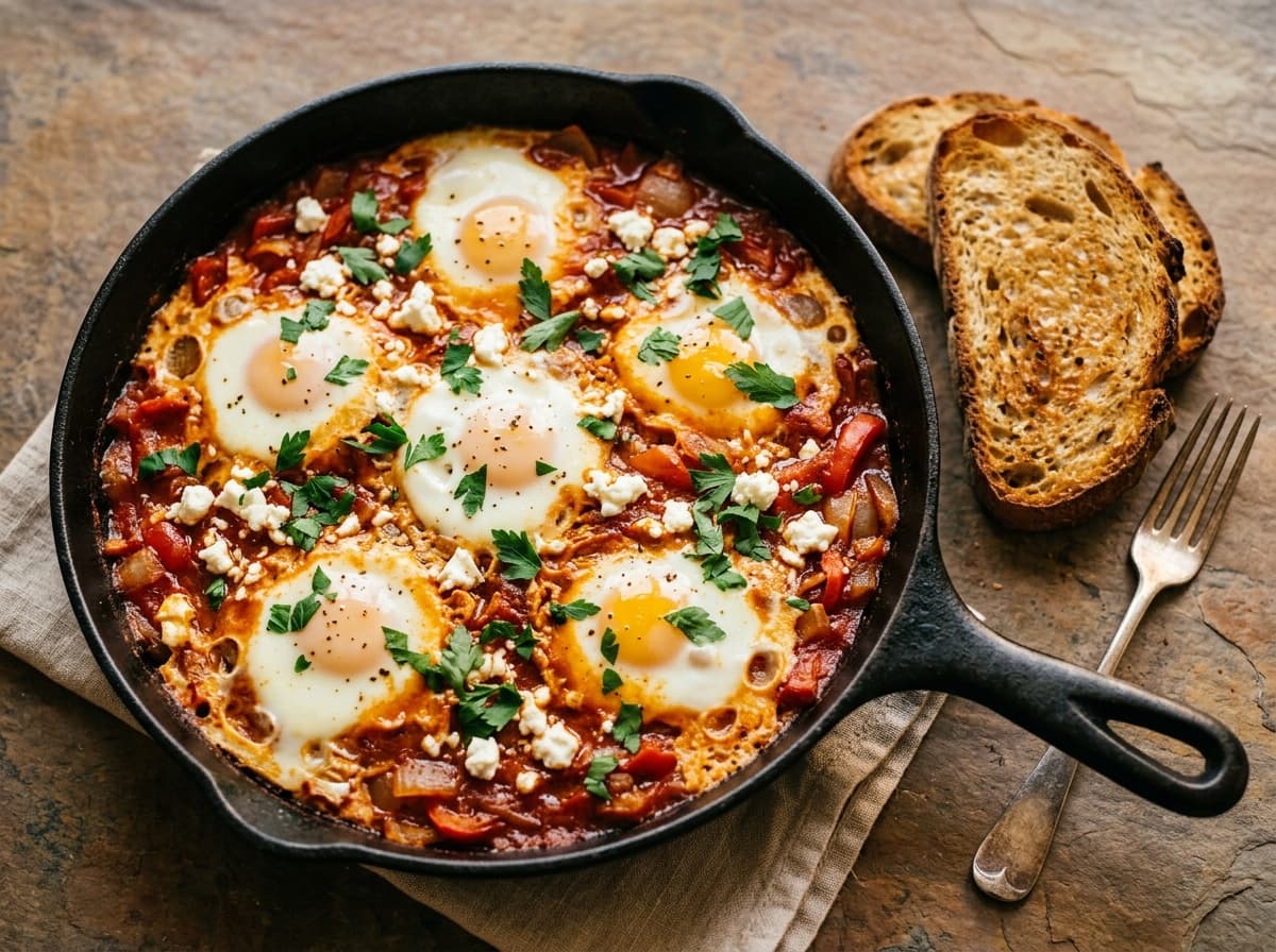 Spiced Eggs with Crusty Bread