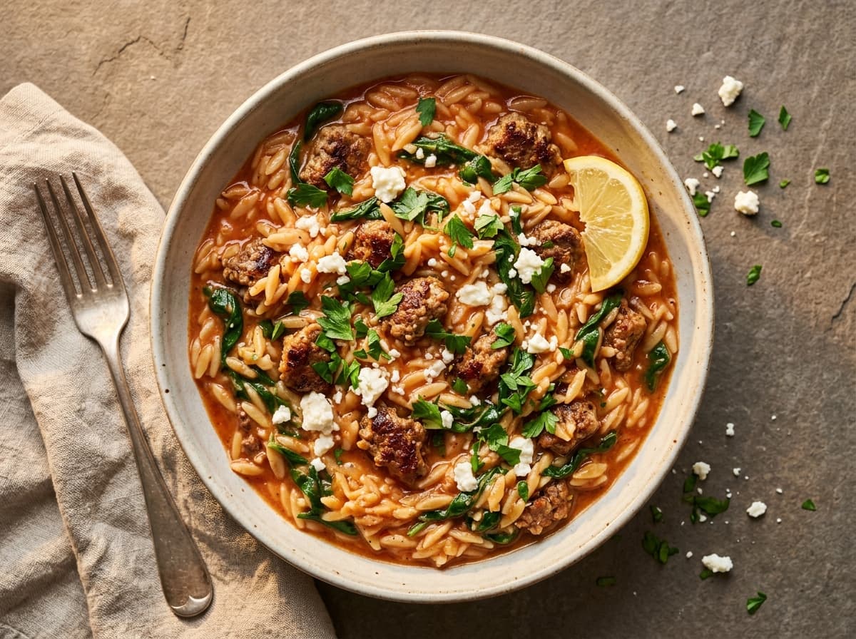 Spiced Lamb Orzo - greek dinner recipe