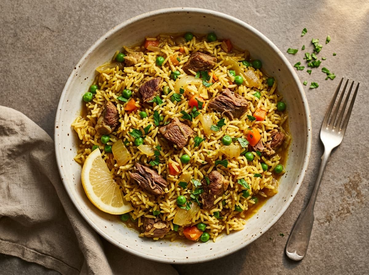 Spiced Lamb & Rice Pilaf - middle_eastern dinner recipe