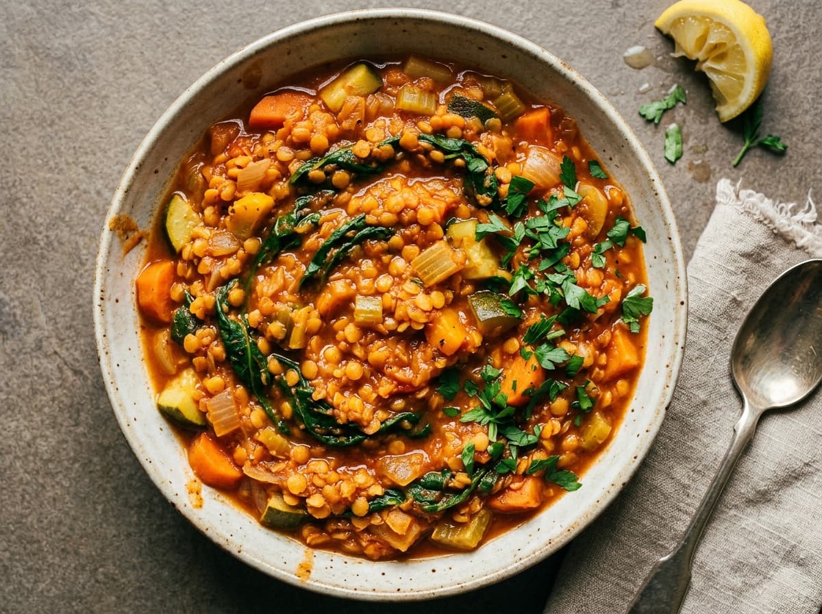 Spiced Lentil & Vegetable Stew - middle_eastern dinner recipe