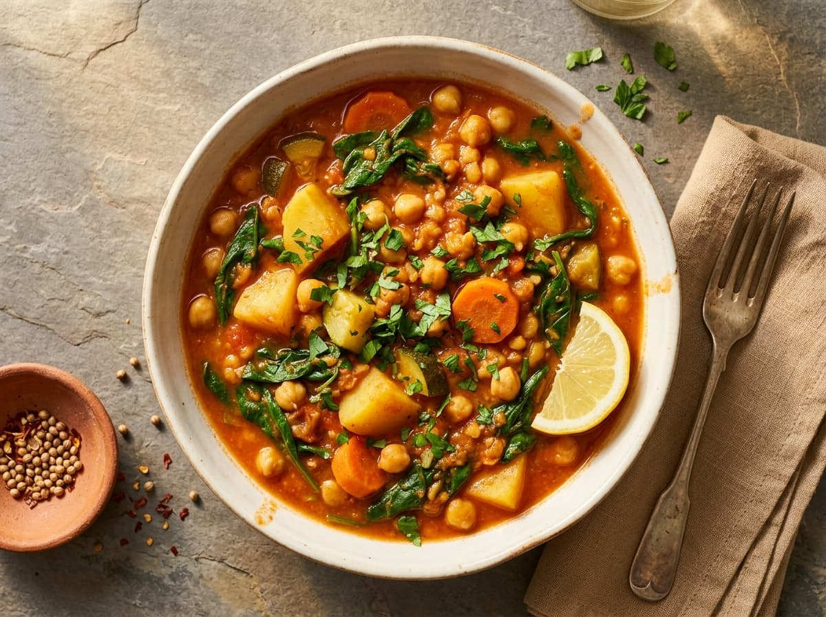 Spiced Vegetable & Chickpea Soup - middle_eastern dinner recipe