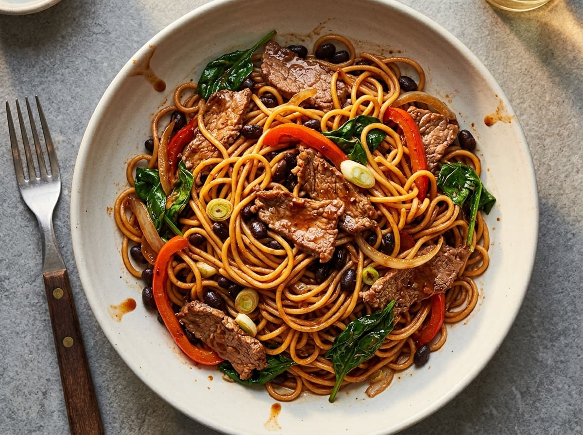 Spicy Beef & Black Bean Noodles