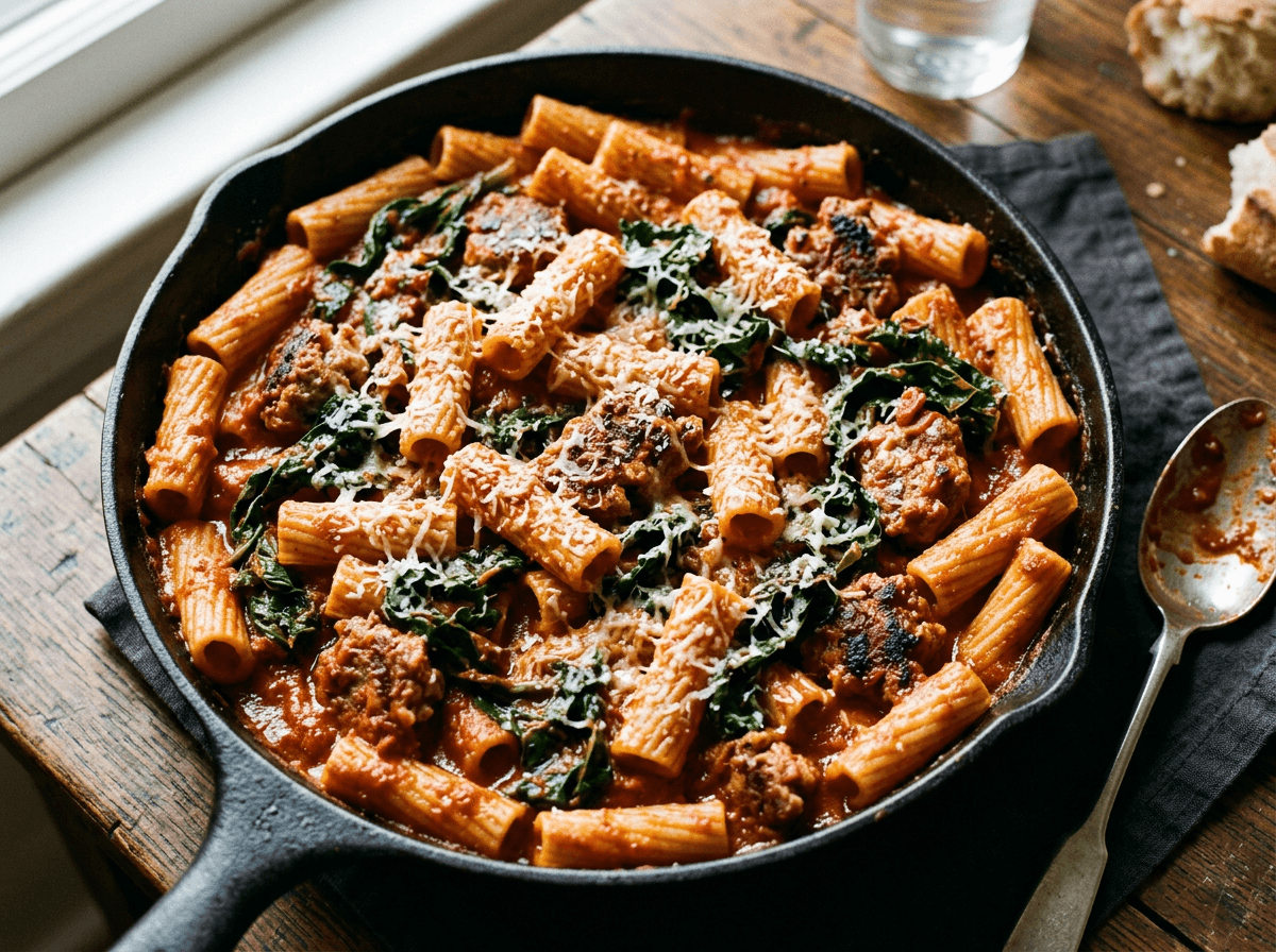 Spicy Sausage & Kale Rigatoni