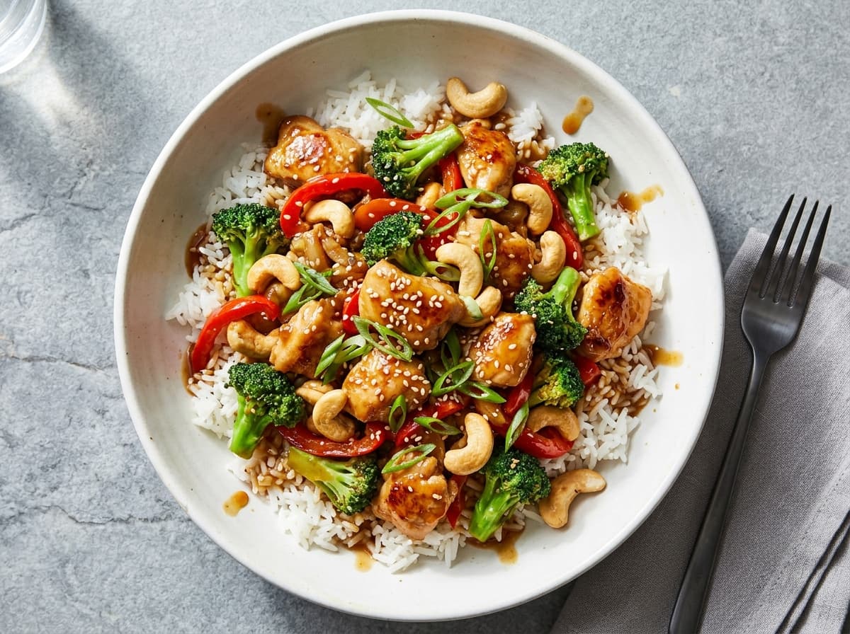 Sticky Chicken & Cashew Stir-Fry - chinese dinner recipe