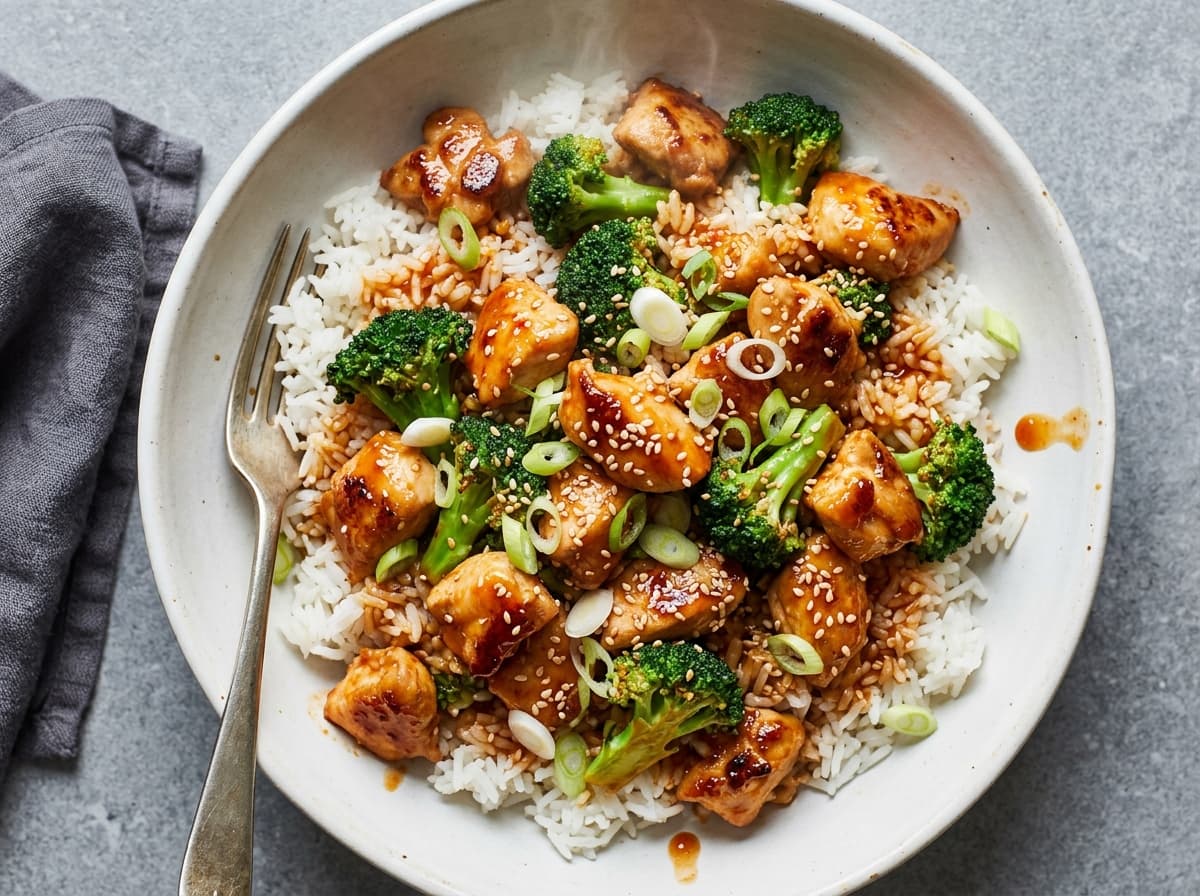Sticky Chilli Chicken & Rice - thai dinner recipe
