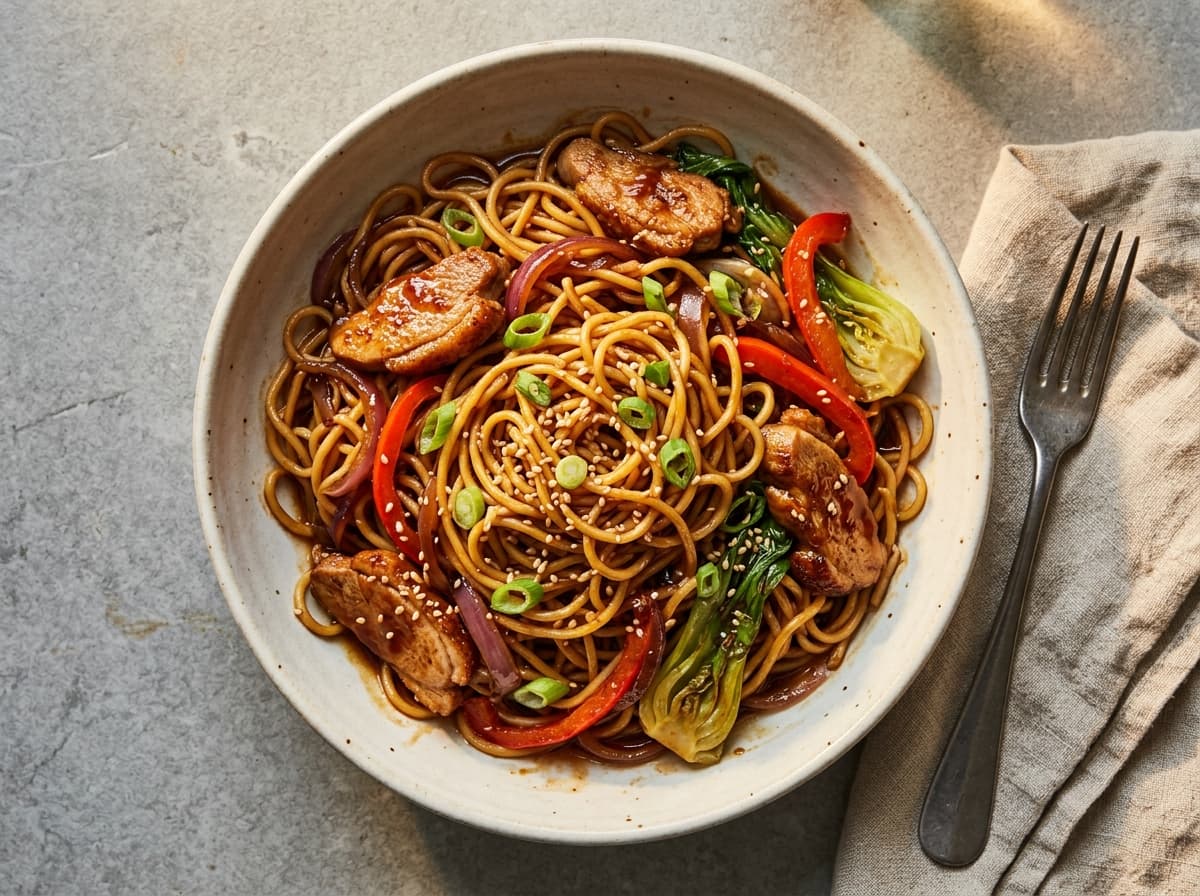 Sticky Hoisin Duck Noodles - asian dinner recipe