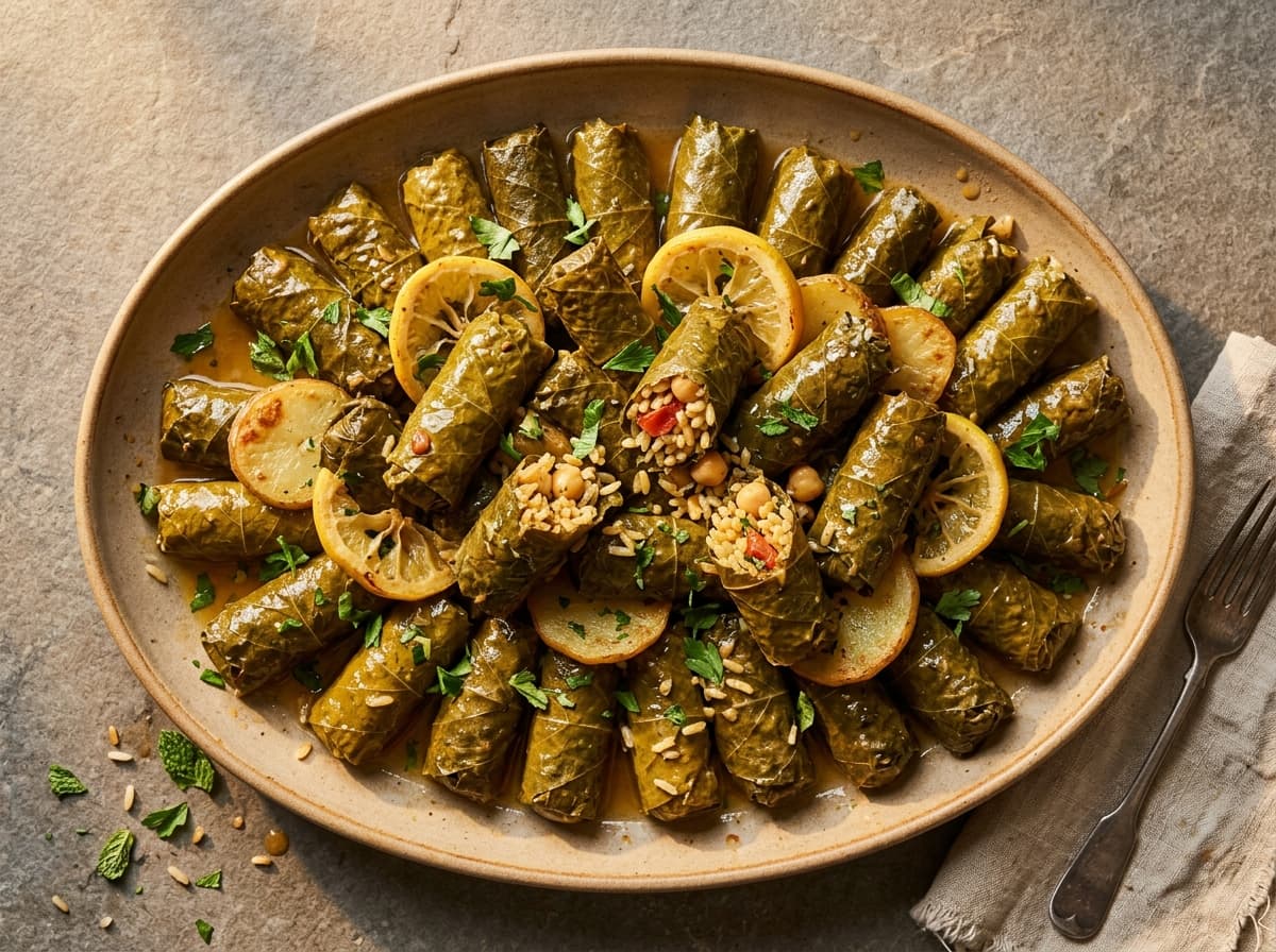 Stuffed Vine Leaves Rice - middle_eastern dinner recipe