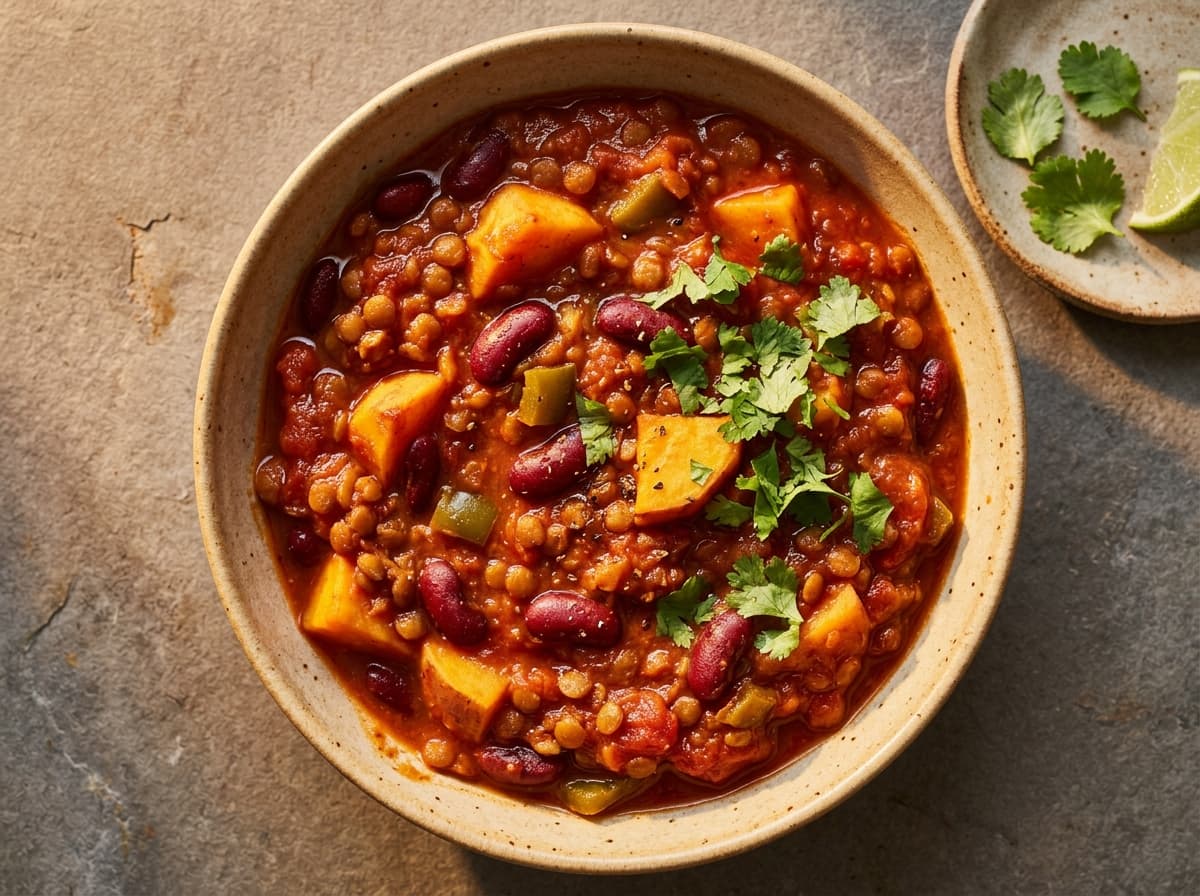 Sweet Potato & Lentil Chilli - mexican dinner recipe