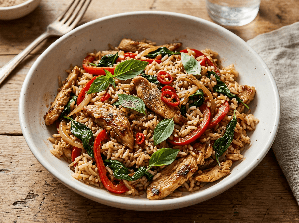 Thai Basil Chicken & Rice