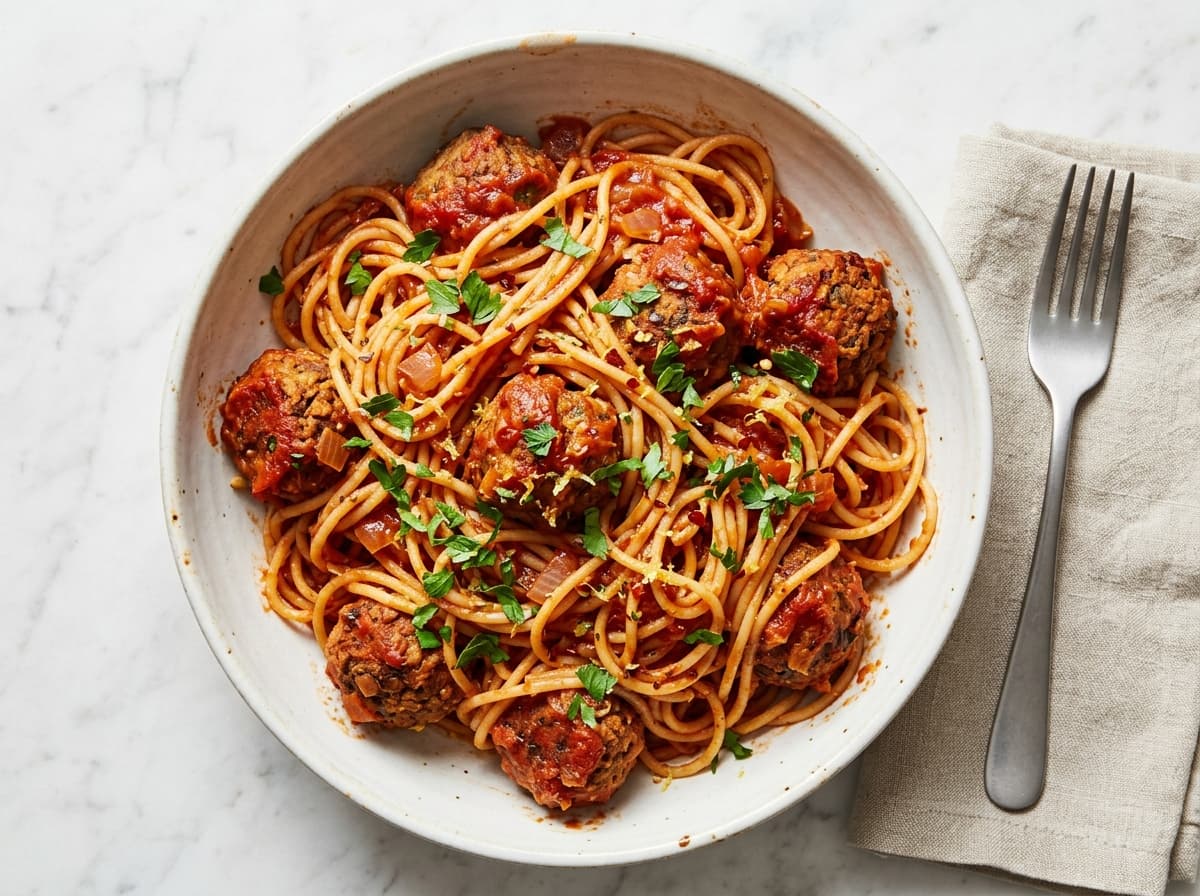 Tomato Aubergine Lentil Meatballs - italian dinner recipe