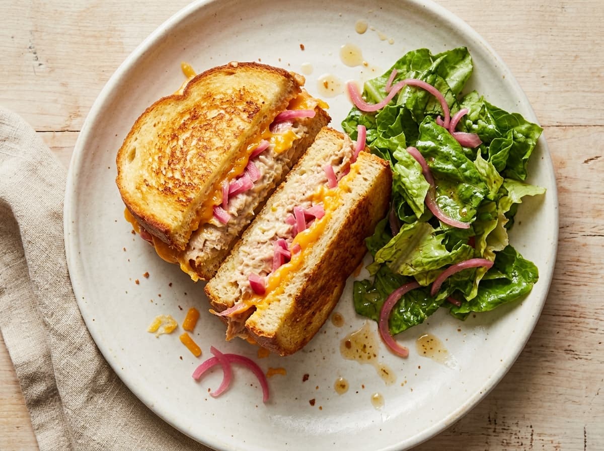 Tuna Melt & Pickled Onion - american dinner recipe