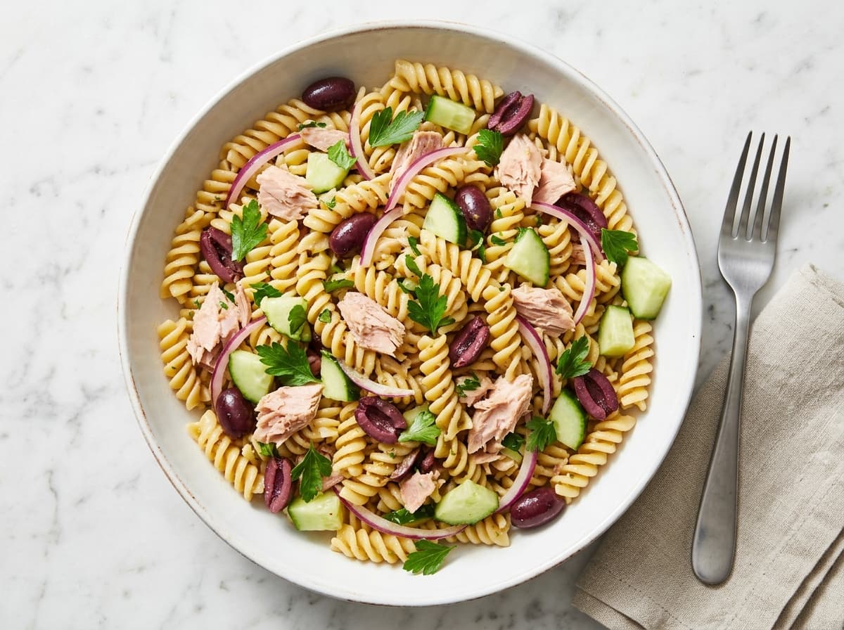 Tuna Olive Pasta Salad