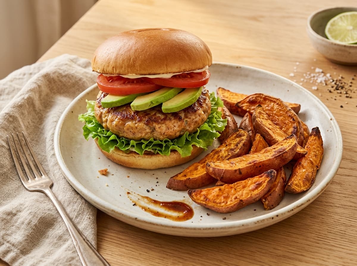 Turkey Burger & Avocado - american dinner recipe
