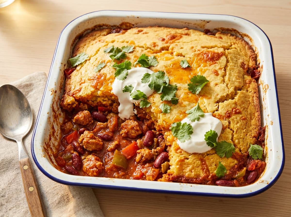Turkey Chilli with Cornbread - mexican dinner recipe