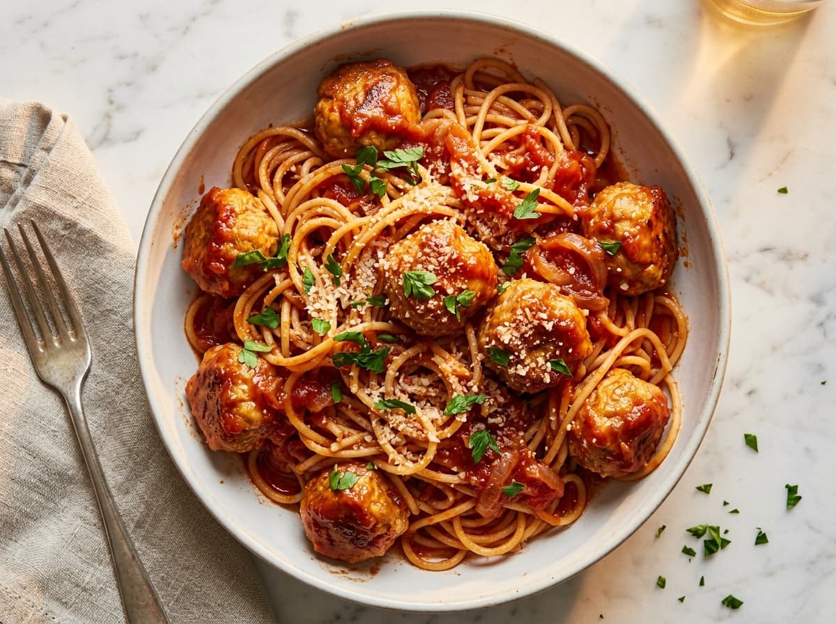 Turkey Meatballs in Tomato Sauce - italian dinner recipe