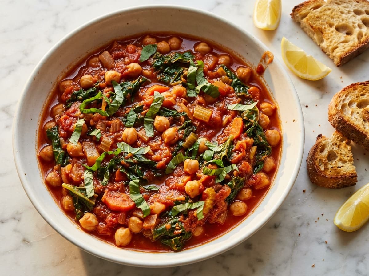 Tuscan Chickpea & Kale Stew - italian dinner recipe