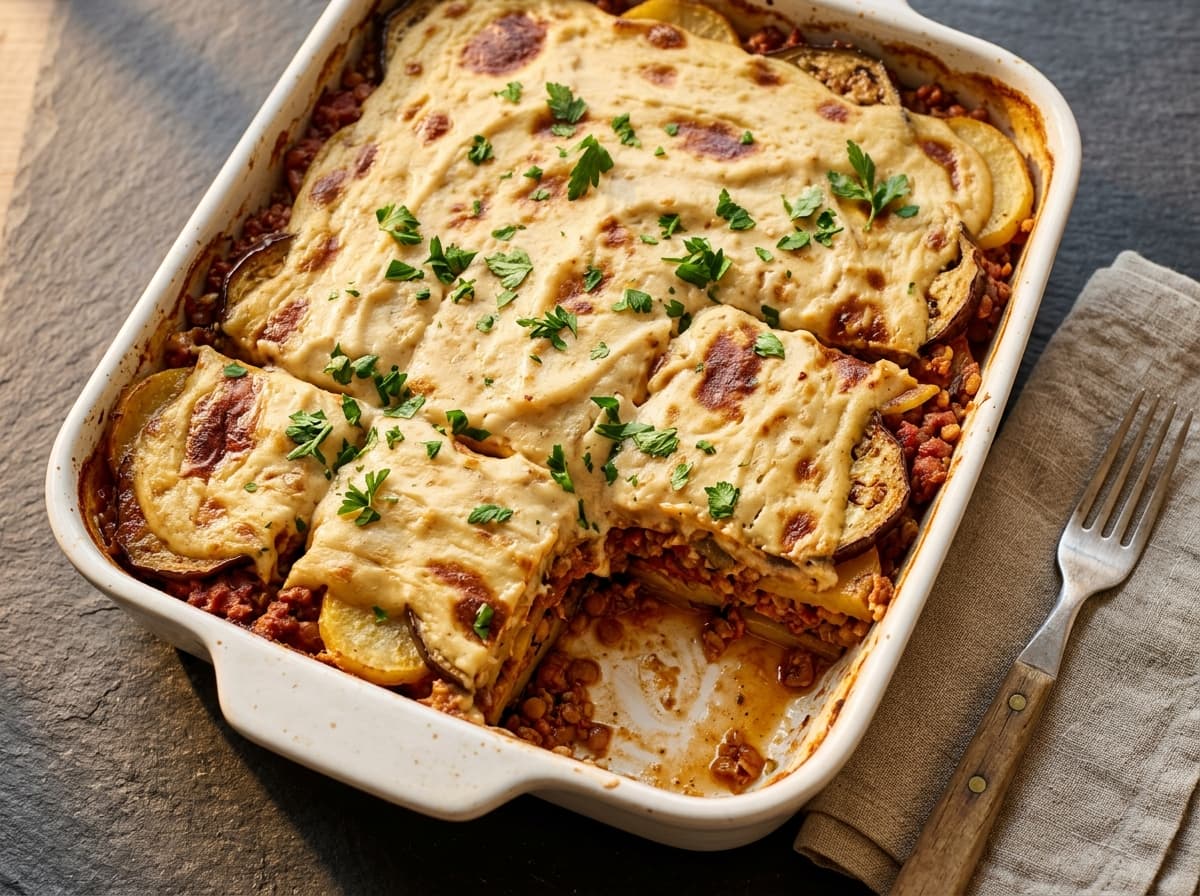 Vegan Moussaka - greek dinner recipe