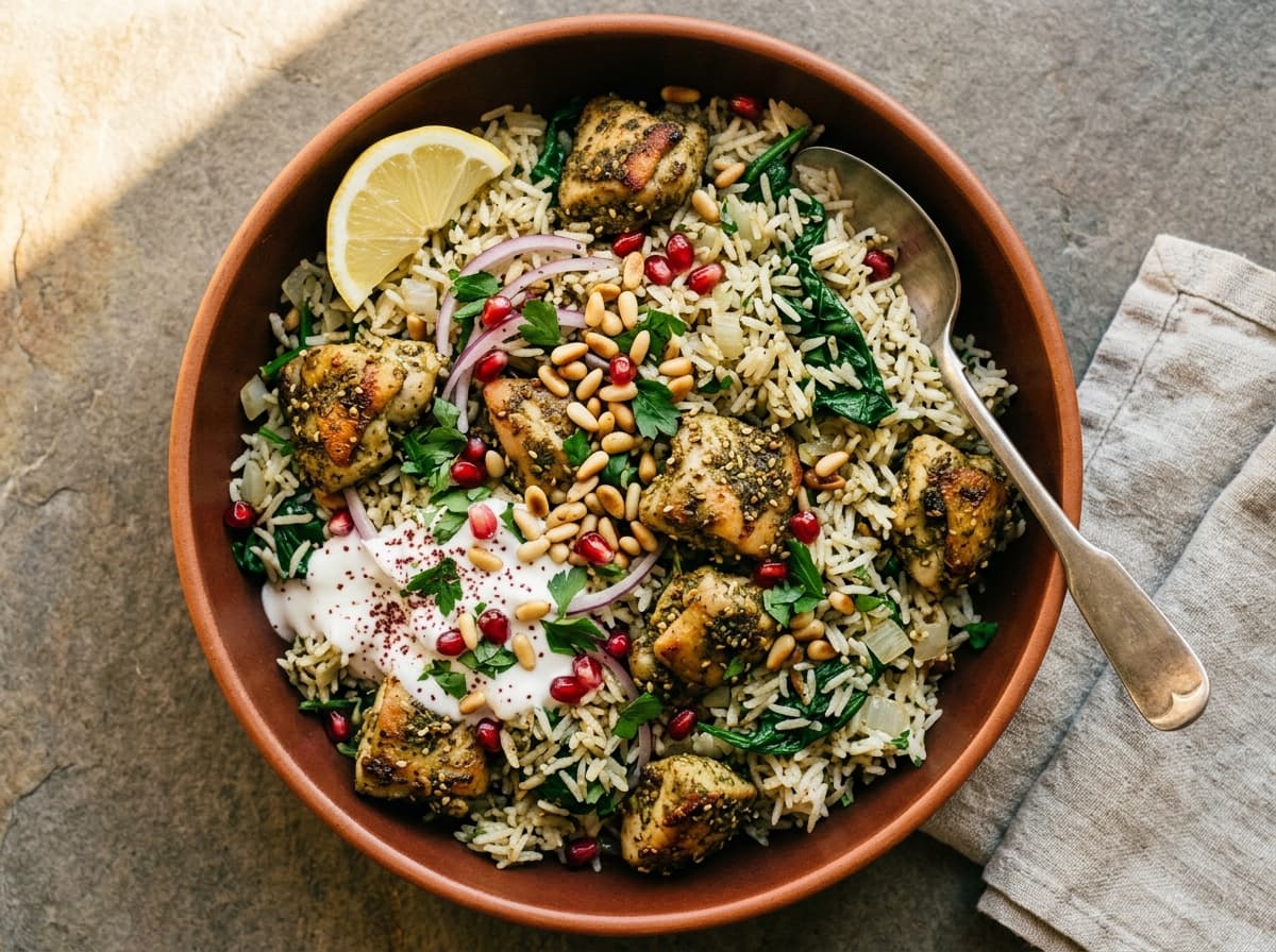 Za'atar Chicken & Rice - middle_eastern dinner recipe