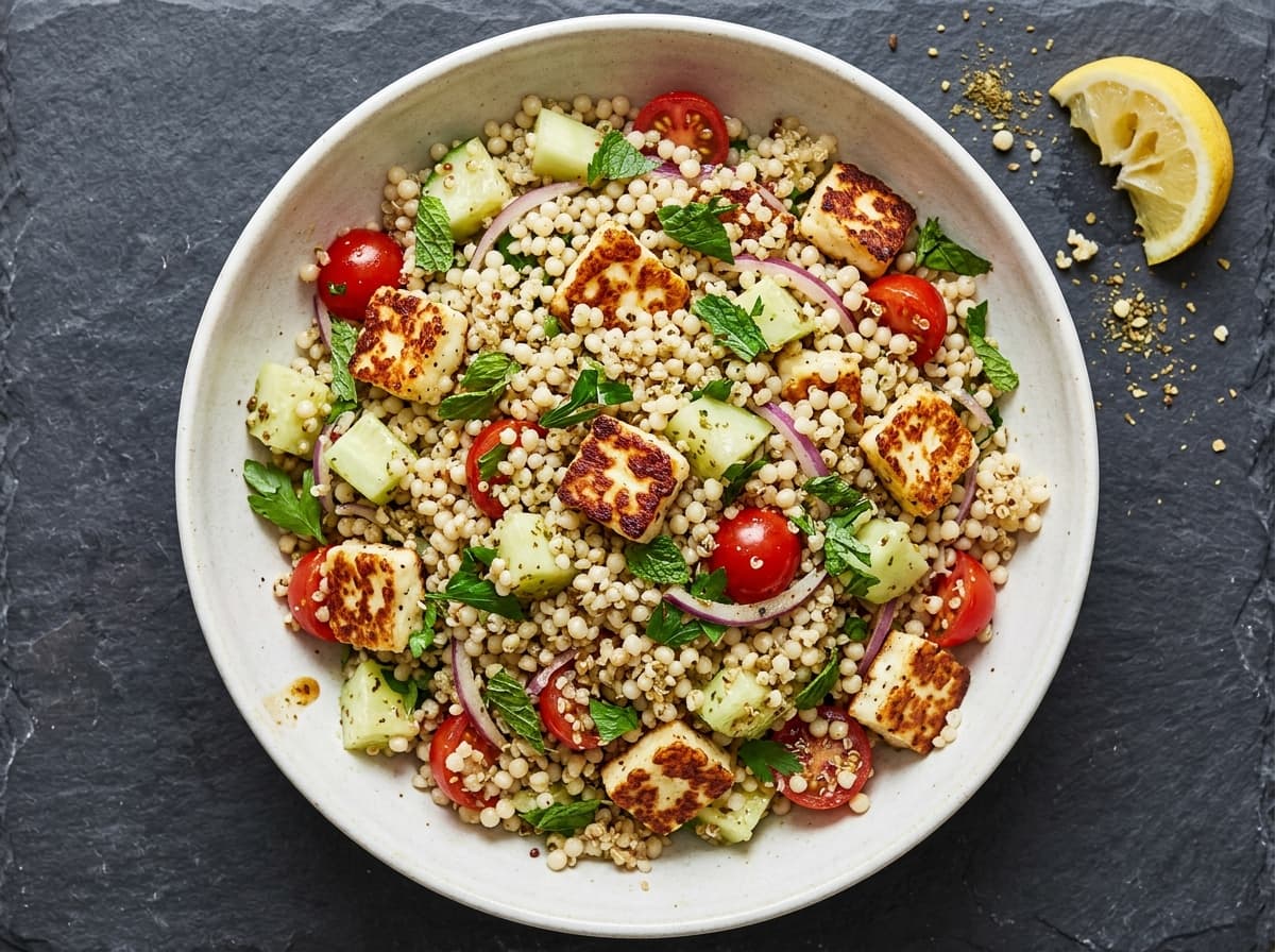 Za'atar Halloumi & Grain Salad - middle_eastern dinner recipe